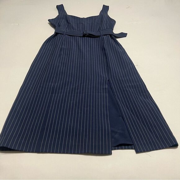 Banana Republic Factory 6P Navy Pinstripe Sleeveless Midi Dress - Picture 4 of 7